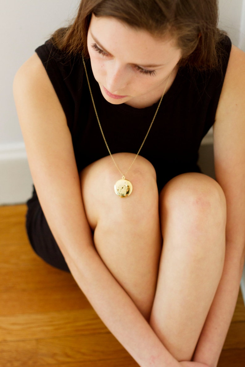 Leo 14kt Gold Dipped 1 Zodiac Constellation Locket