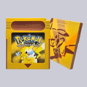 Pokemon Yellow Gameboy Cartridge - Custom-Painted Shell + Vinyl Label