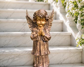 Standbeeld beschermengel: vredesengel, christelijk tuindecor