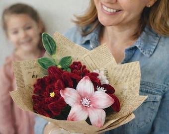 Pipe cleaner flowers. Handmade flower bouquet from chenille wire. Mothers day gift