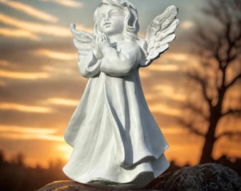 Beeldje biddende engel – gedenkteken christelijk cadeau, huis- en tuindecoratie