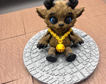 Chibi Krampus • Criatura navideña articulada • Figura de demonio navideño • Monstruo mítico espeluznante y adorable • Regalo de fantasía impreso en 3D