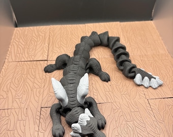 Articulated Aetherdrake Dragon Figure - Flexi 3D Printed Fantasy Creature | Poseable Desk Companion & Collectible Gift