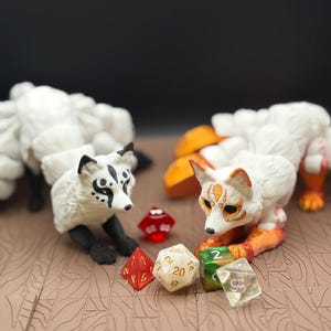 Articulated Kitsune Fox Spirit Figure: Poseable TTRPG Mythical Companion