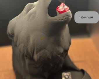 Howling Wolf Dice Tower – 3D Printed DnD Dice Roller, Tabletop Gaming Accessory, Fantasy Wolf Themed Tower