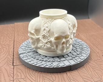 Schädel Teelicht Kerzenhalter - Gothic Decor, Gruseliger Tischakzent, Makaber Fantasy Wohndekor