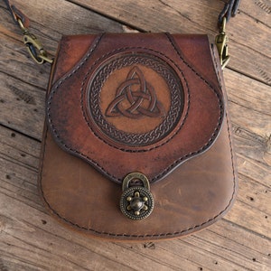 The Brigid: Trinity Knot Cossbody sac à main en cuir petit sac de jour
