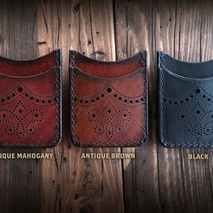 The Rover Ii Wallet The Brogued Rover II: Minimalist Credit Card Wallet With Money Clip - Etsy