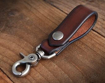 Personalized Leather Key Fob / Key Chain / Key Belt Lanyard