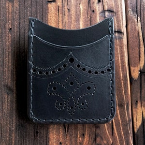The Rover Ii Wallet The Brogued Rover II: Minimalist Credit Card Wallet With Money Clip - Etsy