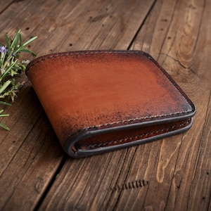 Ashford Bi-Fold Wallet, 4 pocket leather wallet w/ Personalization Monogram or Celtic Stamp