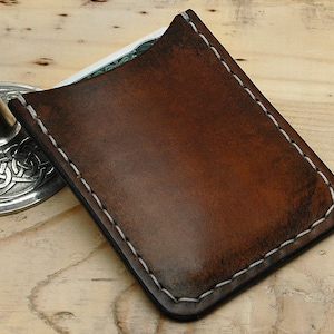 Rover Original, billetera de cuero minimalista para tarjetas de crédito, billetera con clip para billetes, billetera con bolsillo delantero