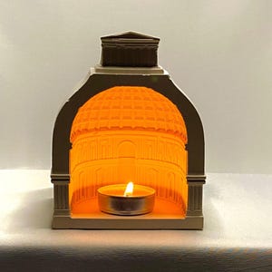 Magic Castle Candle Holder | Gothic Castle Book | Book Nook Shelf Decor | Tealight Holder with LED Tealight | Handcrafted Gypsum Cachepot |