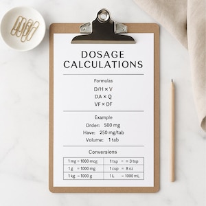 Dosage Calculation Cheat Sheet – Printable Nursing Math Guide PDF