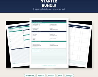 Nursing School Starter Bundle | Clinical Planner, Brain Sheet, Dosage Calc (Digital Download)