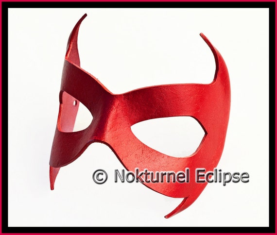 RED Robin Damian Wayne Leather Mask Superhero Batman Batgirl Halloween UNISEX