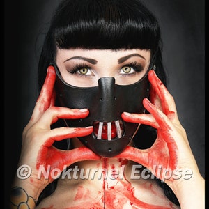Red Hannibal Lecter Leather Mask Silence of the Lambs Halloween Fetish Masquerade Horror Cosplay Costume UNISEX Available Any Basic Color