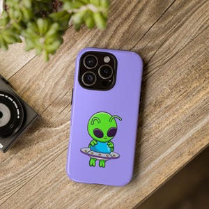 Etui na telefon Alien, uroczy kreskówkowy kosmita, prezent o tematyce UFO, ochraniacz telefonu Galaxy, zabawny dodatek do telefonu, miłośnik kosmosu