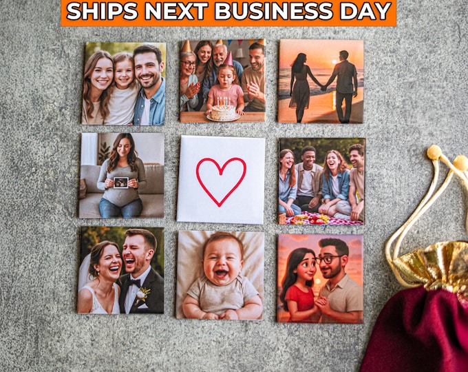 Custom Photo Magnets, Personalized Fridge Magnet Gift, 2x2, Locker Magnet