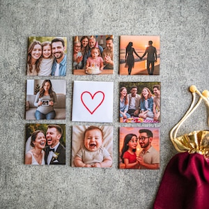 Custom Photo Magnets – Personalized Gift 2x2&quot; | Holiday | Couples | Birthday | Family Custom Fridge Magnets | Birthday Gift
