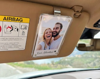 Personalized Car Visor Photo Clip | Custom Sun Visor Memory Holder | Couples Gift