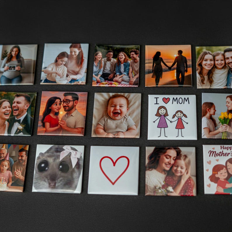 Custom Photo Magnets, Personalized Fridge Magnet Gift, 2x2, Locker Magnet image 5