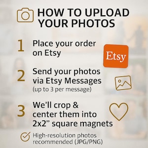 Custom Photo Magnets, Personalized Fridge Magnet Gift, 2x2, Locker Magnet image 6