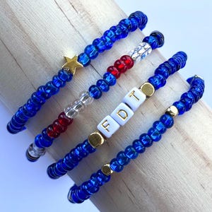 FDT Beaded Bracelet Set: Blue & Gold Democrat Resistance Jewelry