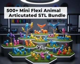 500+ Articulated Flexi Animal STL Bundle 3D Printable Toys (Instant Download)