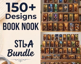 150+ Book Nook STL Bundle | Fantasy Miniature Diorama 3D Printing Files