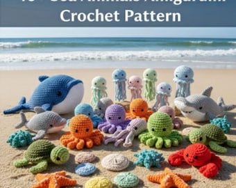 45+ Sea Animals Amigurumi Crochet Pattern Bundle, Ocean Animal Crochet Patterns, PDF Instant Download, Cute Amigurumi Toys