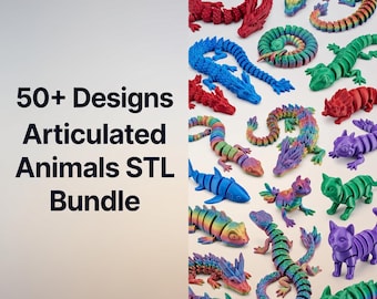 50+ Articulated Animals STL Bundle, Flexi 3D Print Models (Digital Download)