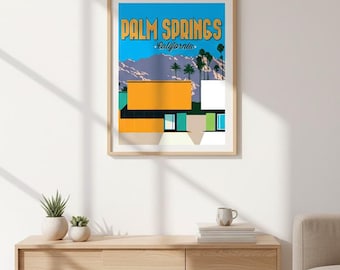 Palm Springs Travel Poster | Mid-Century Modern California Retro Print