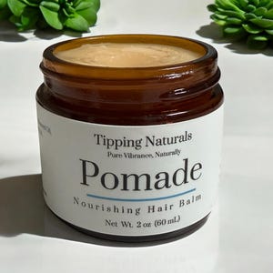 Natural Hair Pomade: Organic Beeswax, Shea Butter - 2oz