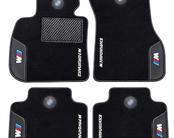 BMW Compatible Luxury Custom Fit Carpet Floor Mats Leather Details Embroidered Personalized Logo