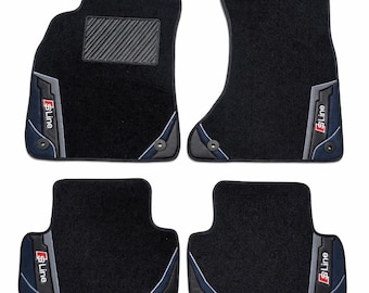 Custom Carpet Floor Mats Audi S-Line Compatible, Embroidered Logo Design