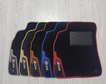 Custom Carpet Floor Mats for Audi A5 A7 A8, Leather Trim, S Line Logo