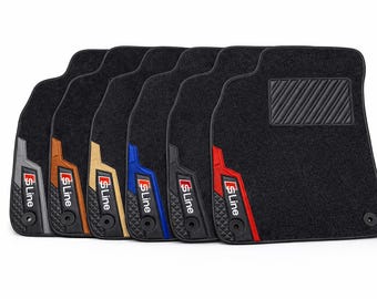 Audi A5 A6 A7 Compatible Custom Carpet Floor Mats Embroidered Logo Leather Design