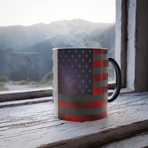 Color Morphing Coffee Mug: American Flag Design, Patriotic Gift