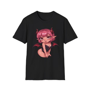 Cute Demon Succubus T-Shirt, Unisex Anime Shirt, Kawaii Graphic Tee, Halloween Costume, Gift for Her, Casual Wear