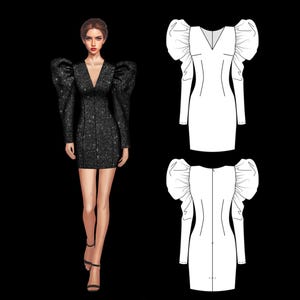Hope Dress Sewing Pattern – Leg-of-Mutton Sleeves Lined Mini (PDF Pattern)