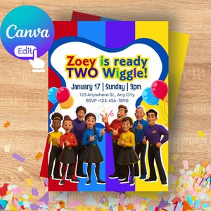 Editable Wiggles-Inspired Birthday Invitation | ANY Age Party Canva Template | Instant Download | Bonus Thank You Tags Included | Wiggles