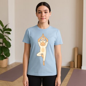 Bearbunny Balance Yoga Shirt | Cute Mindful Animal Tee | Unisex Bella + Canvas 3001 | Soft Gift for Yoga Lovers