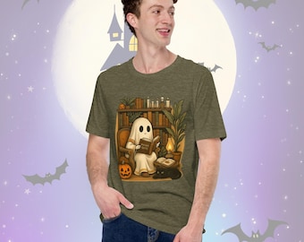 Ghostory Time T-Shirt – Cozy Halloween Ghost Reading Shirt | Cute Bookish Spooky Tee | Vintage Aesthetic Fall Gift