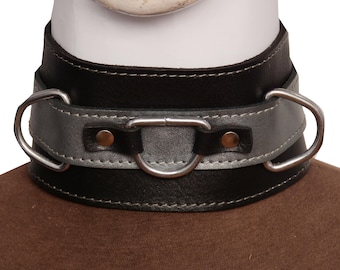 Plain Leather Choker  3/4&quot; Wide Buckle Adjustable Statement Stylish  Leather Choker