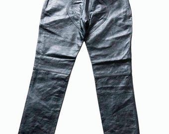 Buy Black Slim Fit Moto Jeans: Leather Stripe Denim, ICON
