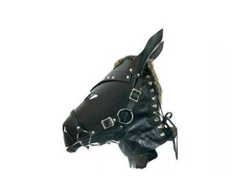 Mask Personalized Leather Horse Mask – Custom Handmade, High-Quality Napa Leather