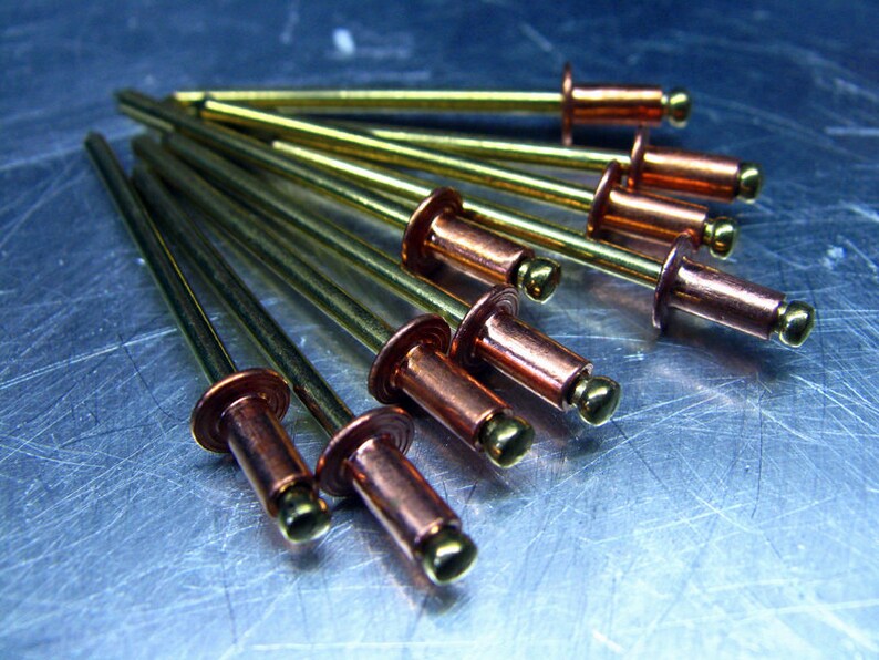 100 Copper Rivets Copper Pop Rivets Coper and Brass Rivets Etsy