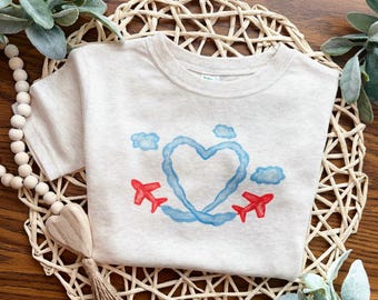 Valentine Airplane Shirt, Toddler Valentine Shirt for Boys, Baby Valentine Outfit, Cute Kids Shirt, Youth Valentine T
