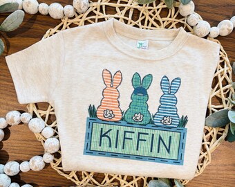 Boy Easter Shirt, Custom Name Bunnies, Boy Girl Easter Shirt, Cute Boy Easter T, Toddler Easter Shirt, Personalized Easter Bubble